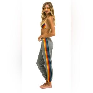 AVIATOR NATION 5 STRIPE SWEATPANTS - GRAY